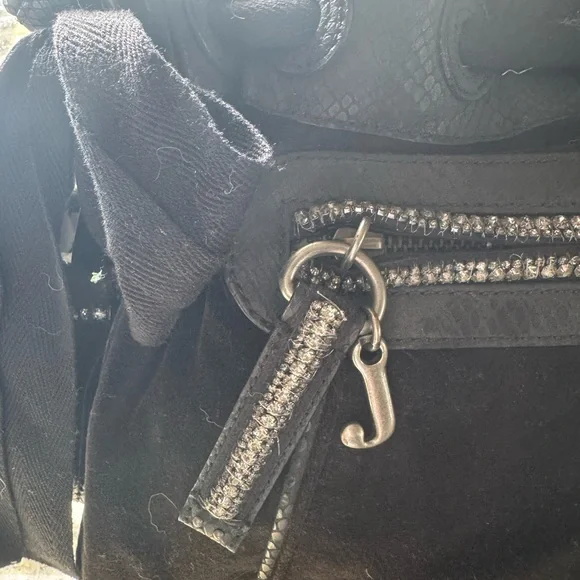JUICY COUTURE Y2K Velour and Crystal handbag ~STUNNING!🖤 - Picture 5 of 10